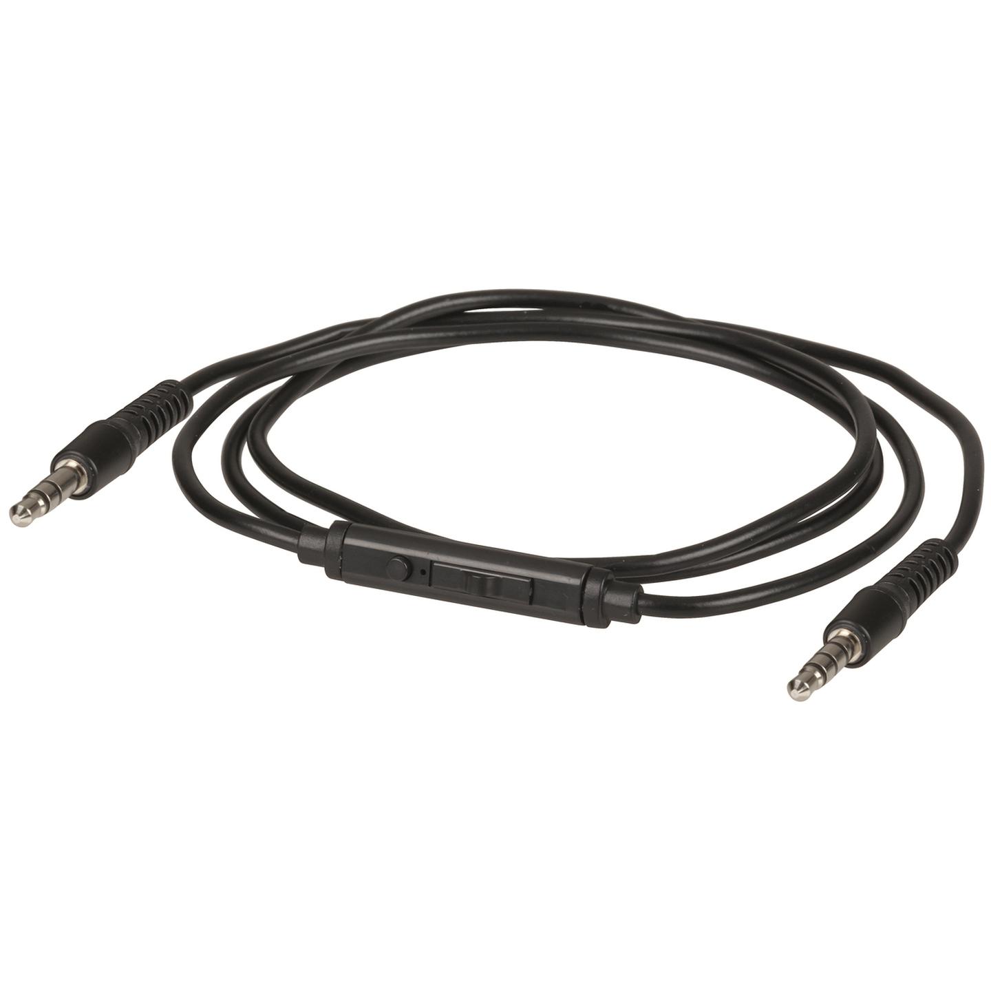3.5mm Plug to Plug Cable with Microphone and Volume Control - 1m
