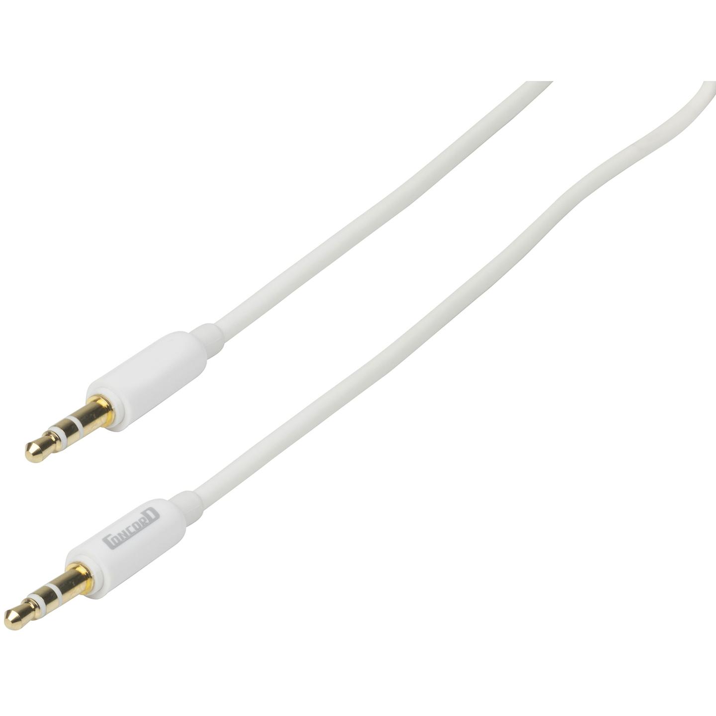 Slim 3.5mm Stereo Plug to 3.5mm Stereo Plug Cable - 2m