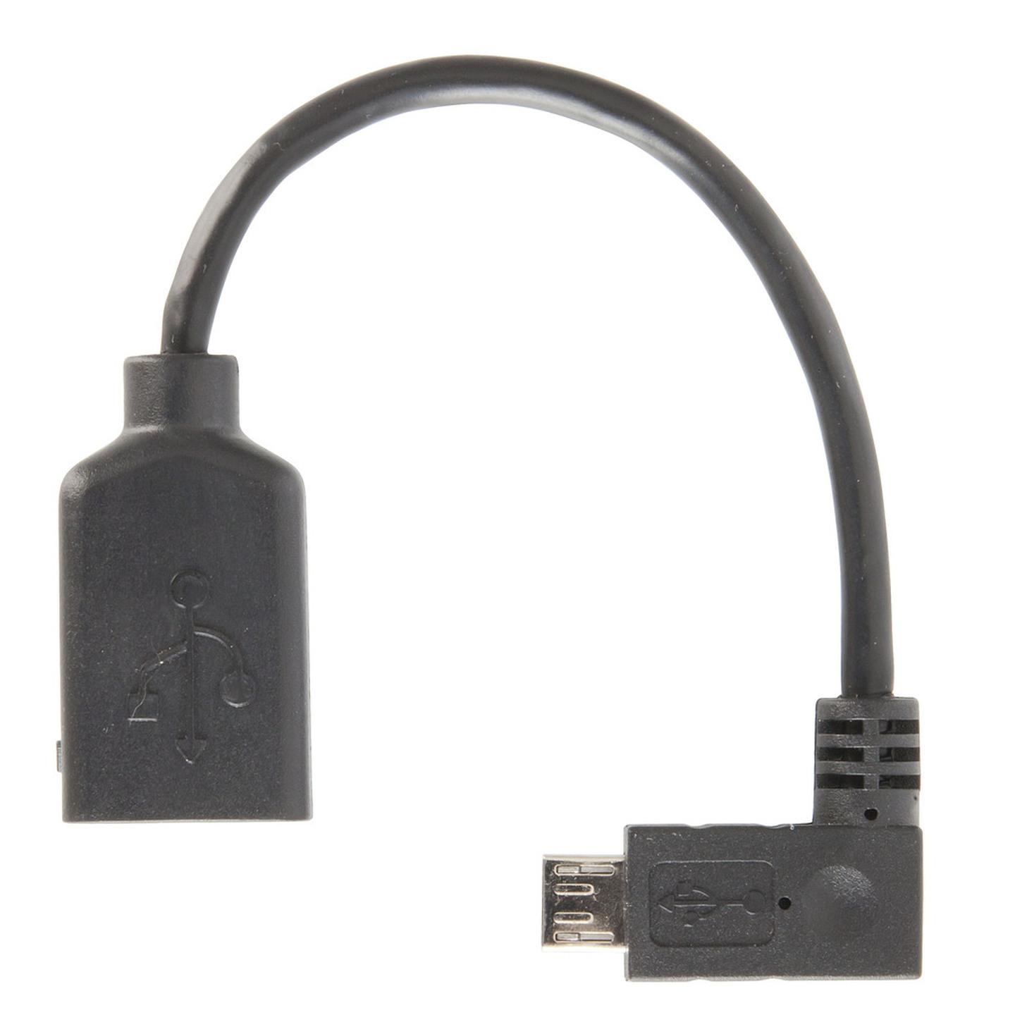 USB2.0 OTG Female A Plug to Right-Angle Micro Male B Plug