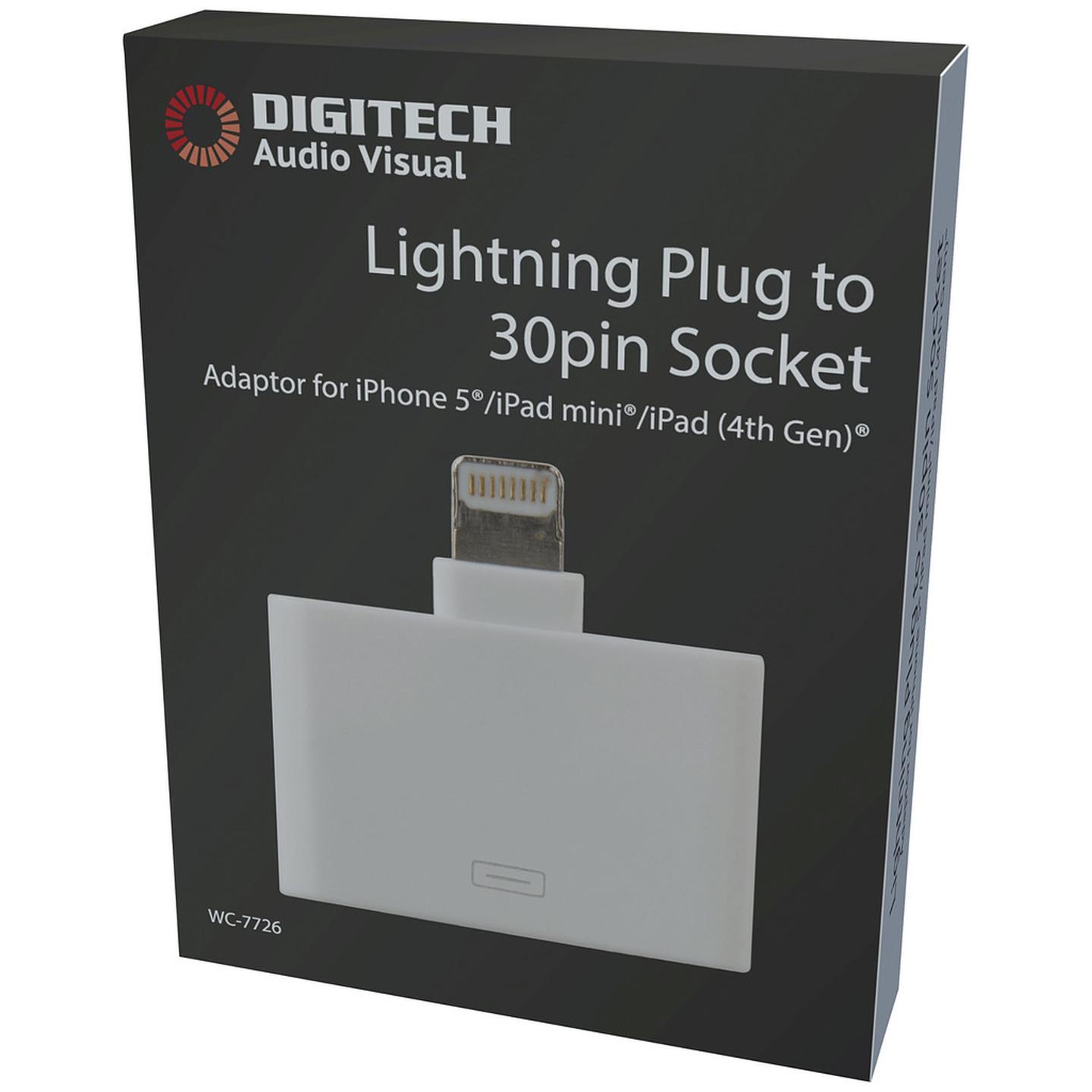 Lightning Plug to 30-Pin Apple Socket Adaptor