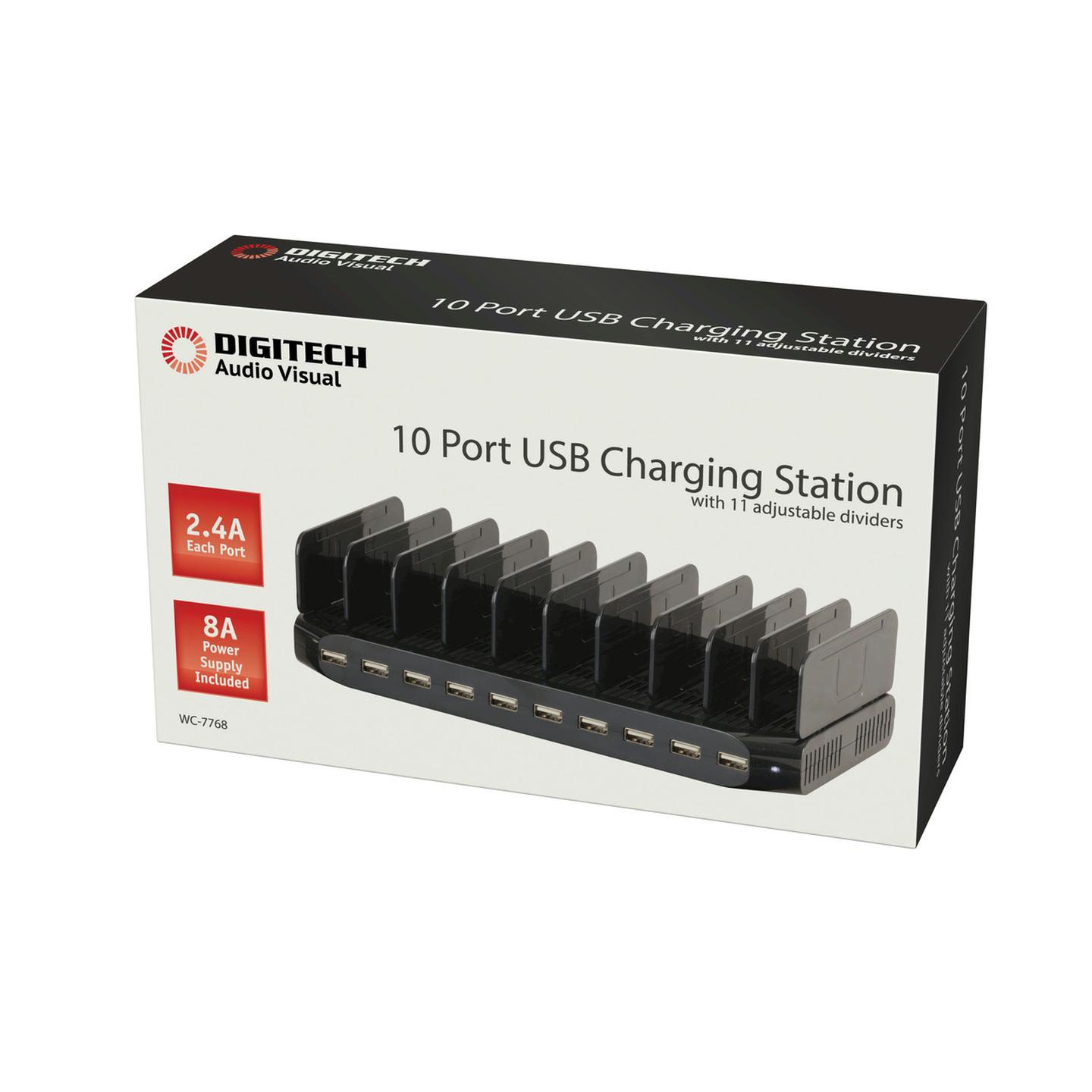 10 Port USB Charging Station