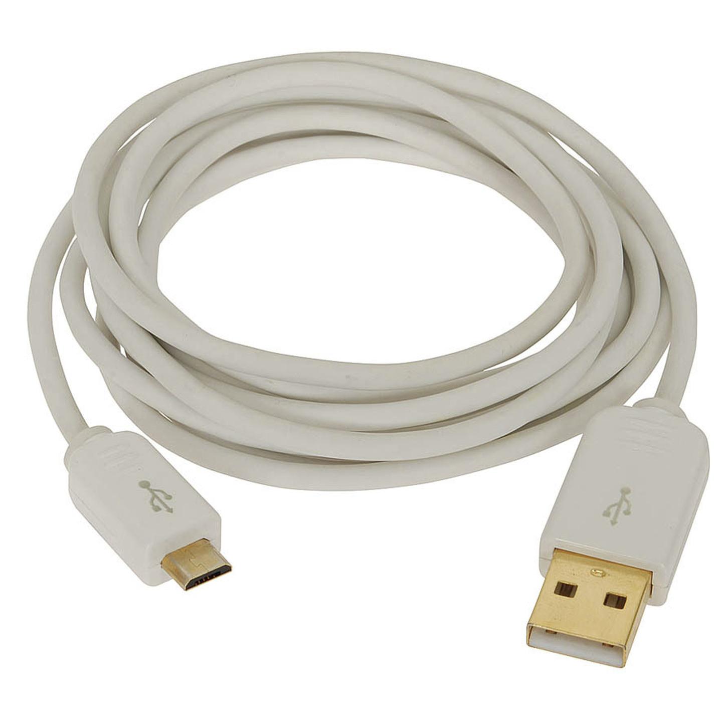 USB A Male to USB-Micro B Male Cable - 2m