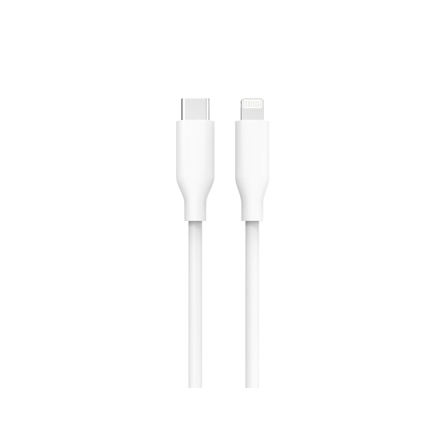 1.2m White Silicone USB Type-C to Lightning MFi Cable