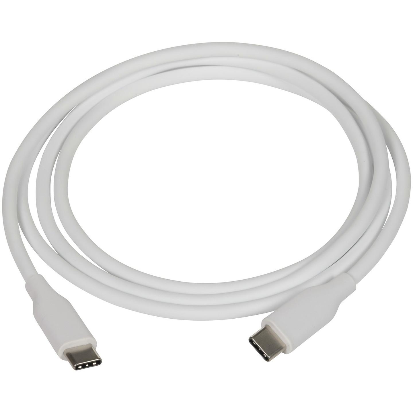 White Silicone USB Type-C to USB Type-C Cable 1.2m