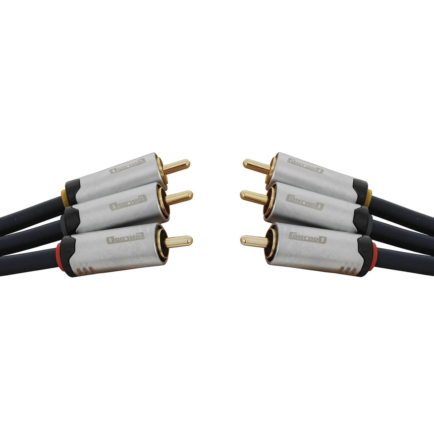 3 x RCA Plugs to 3 x RCA Plugs Cable HQ- 3m