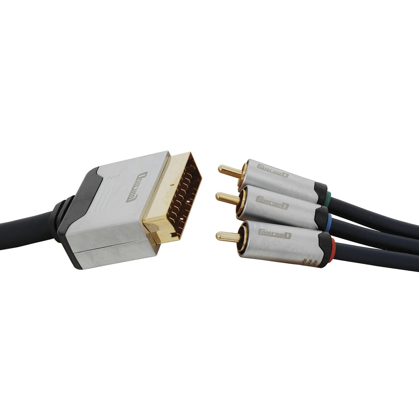 Video Lead SCART to 3 RCA Component Video 5m