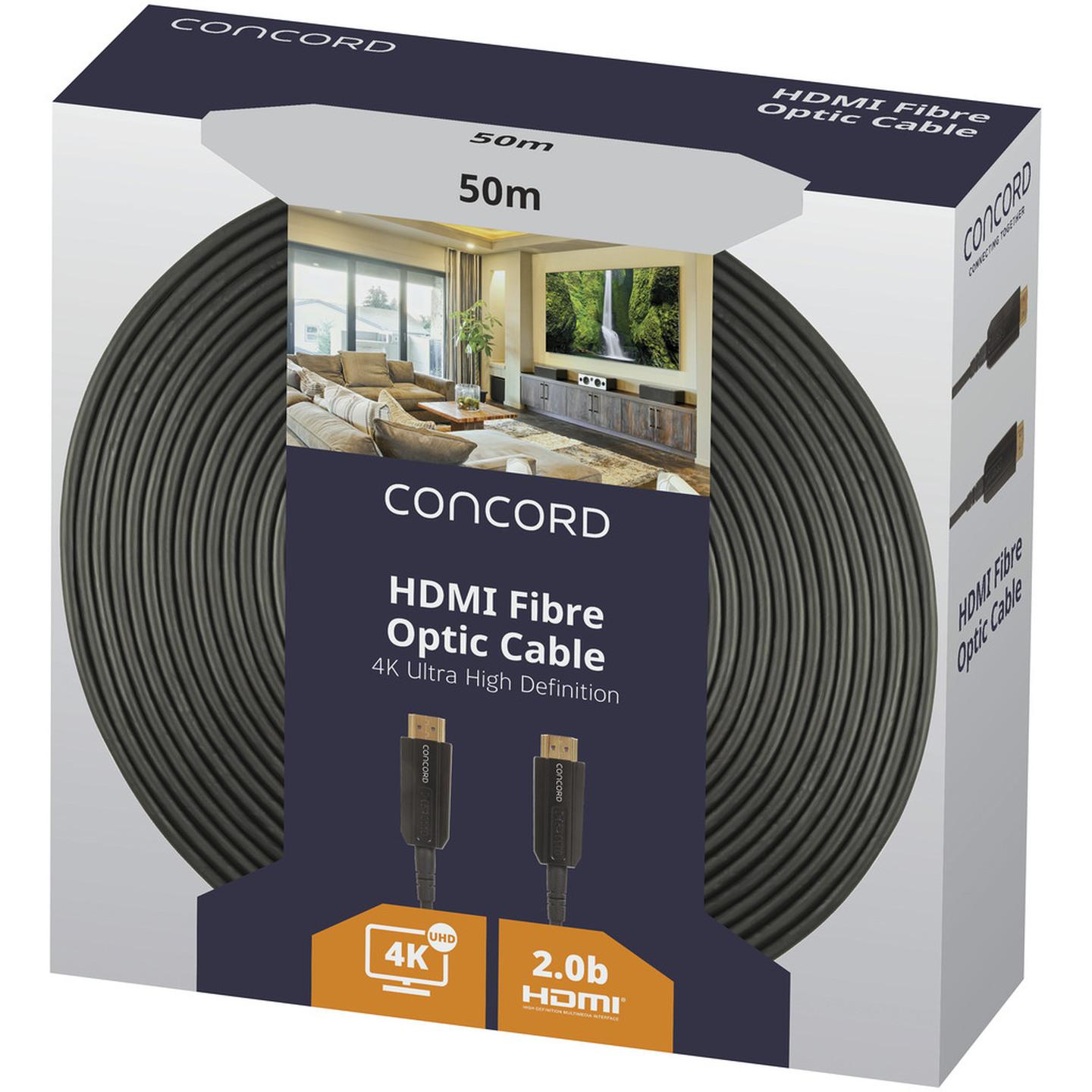 Concord 50m 4K HDMI Fibre Optic Cable