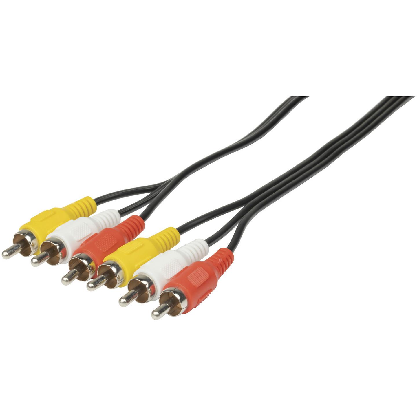Scart Plug to 6 x RCA Plugs Cable - 1.5m