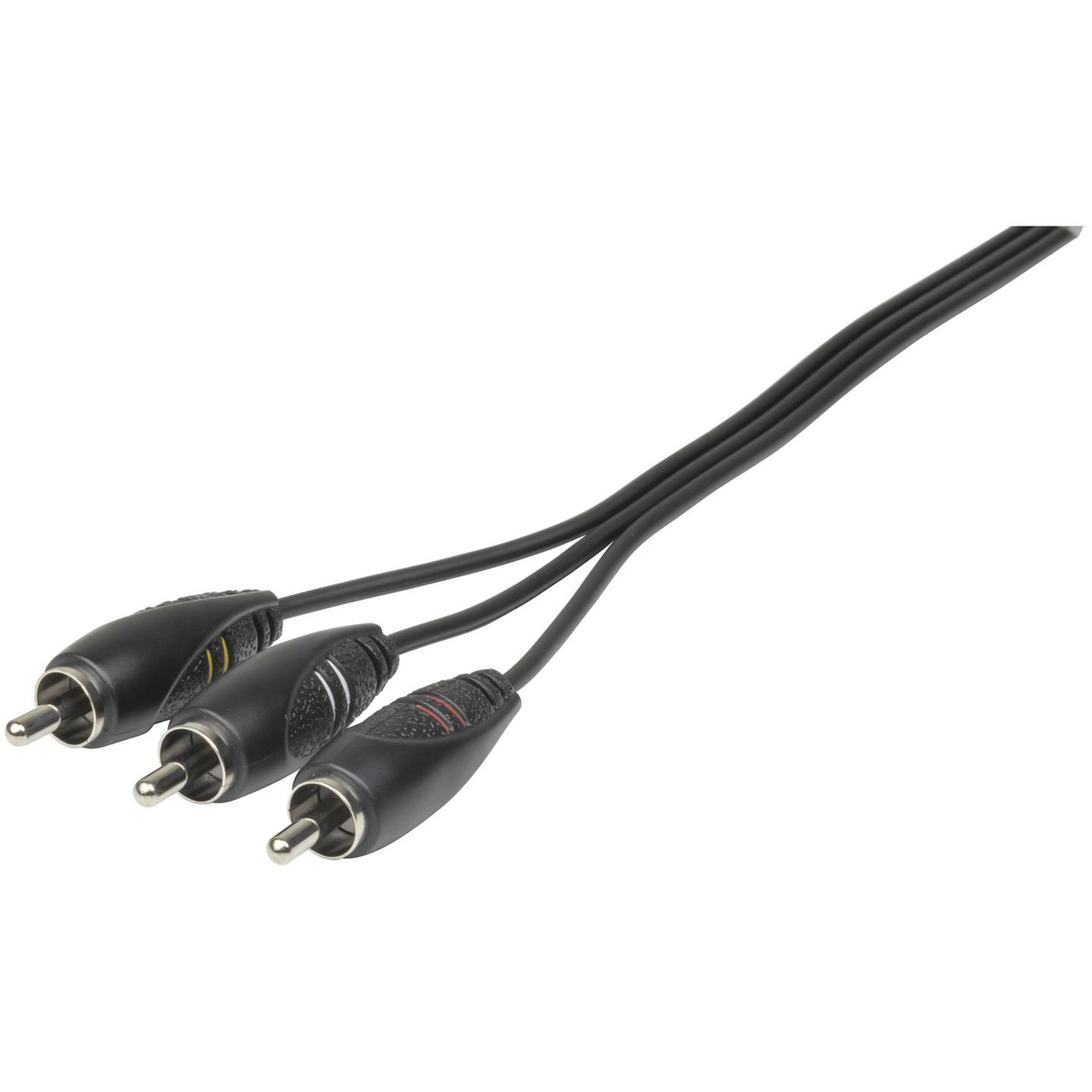 3 x RCA Plugs to 4 Pin 3.5mm AV Cable - 1.5m