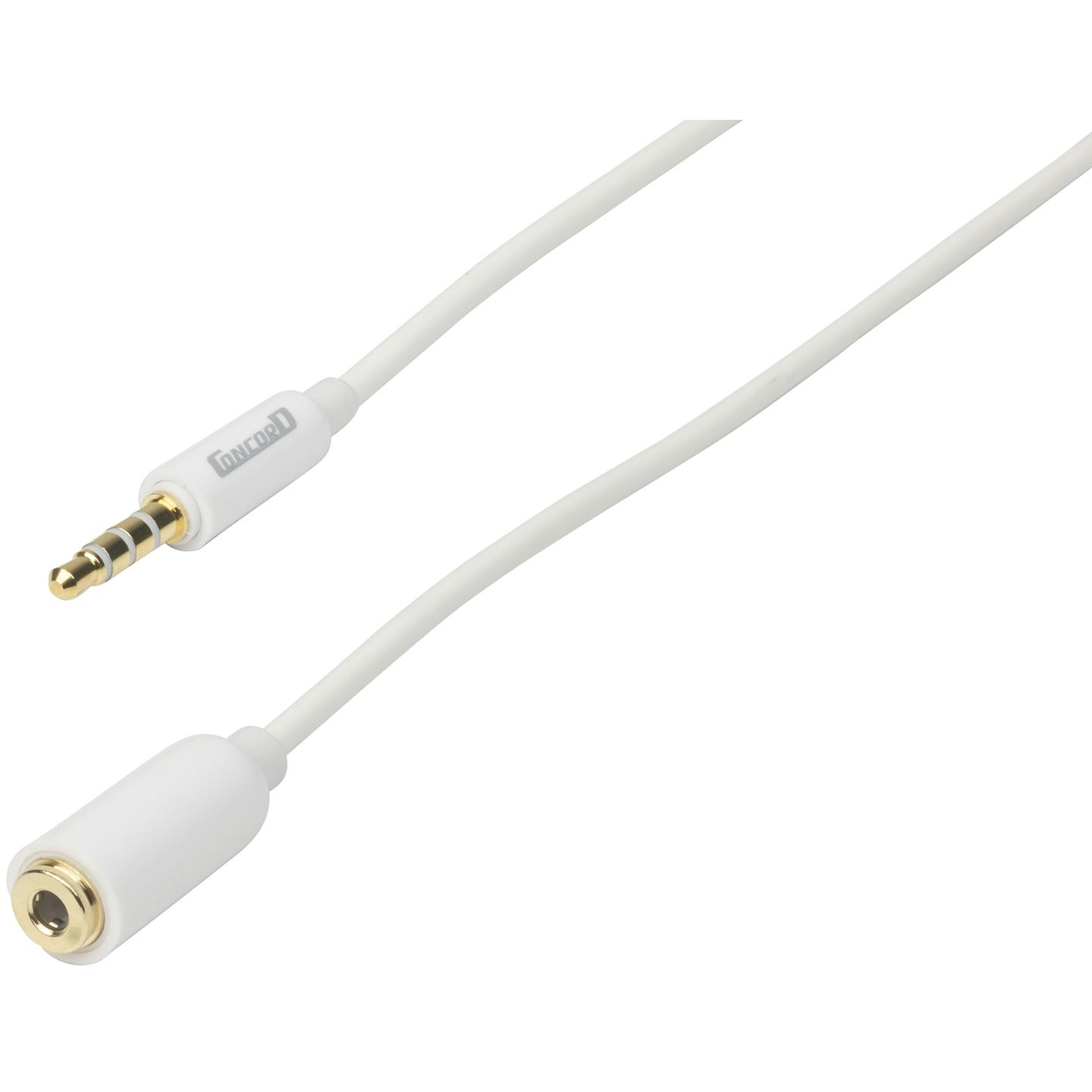 3.5mm 4 Pole Plug to 3.5mm 4 Pole Socket AV Extension Cable - 2m