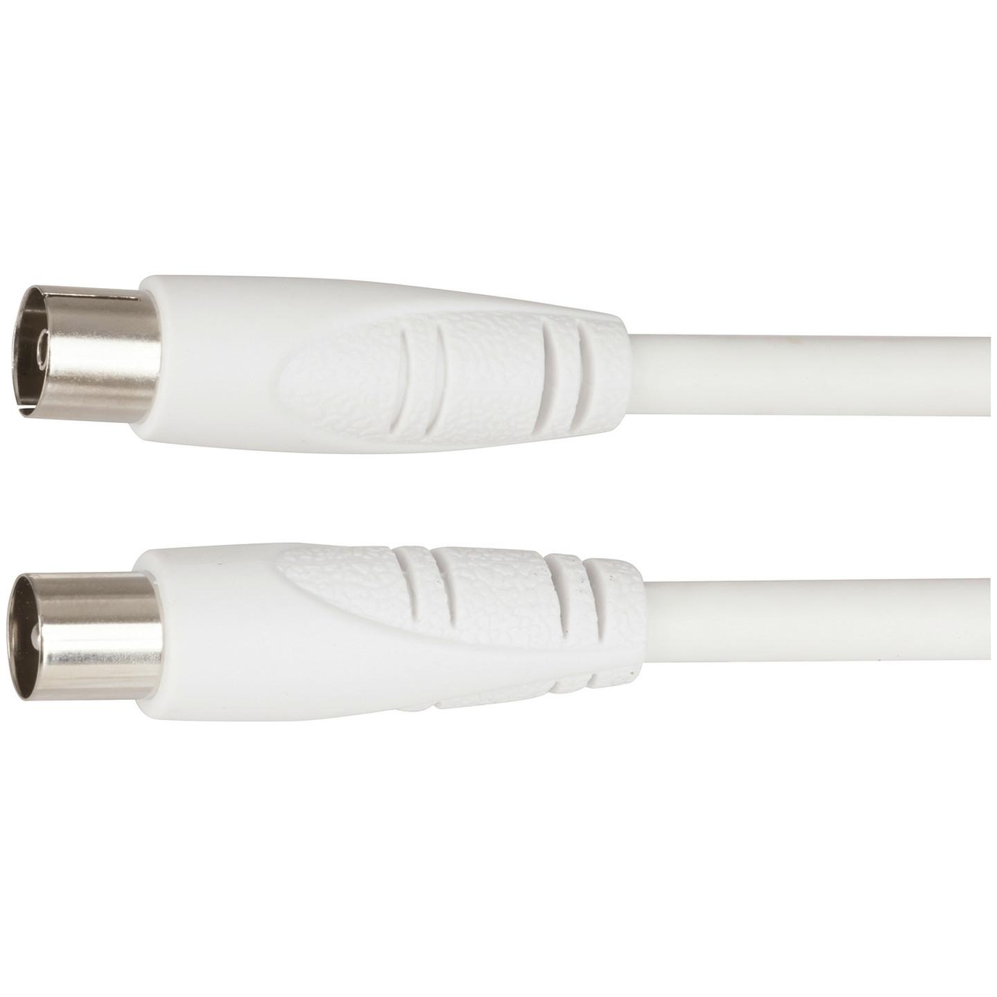 TV Coaxial Plug to Socket Cable - 1.5m - White