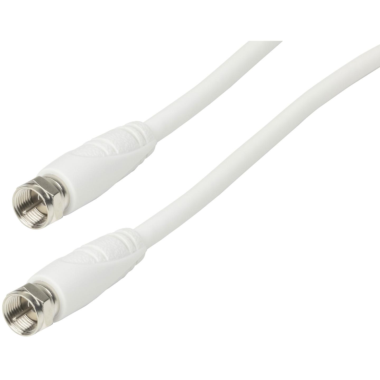 F Plug to F Plug Cable White - 1.5m