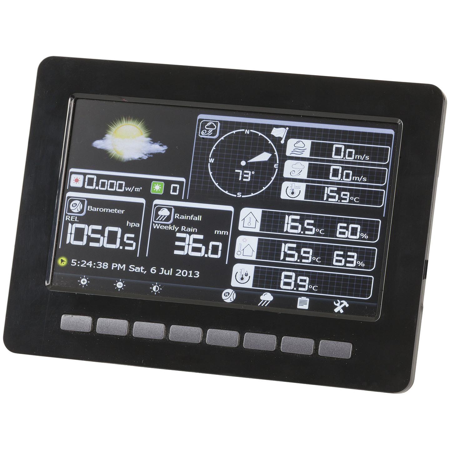 Professional Wireless Weather Station with 7 Colour LCD and Solar Powered Sensors