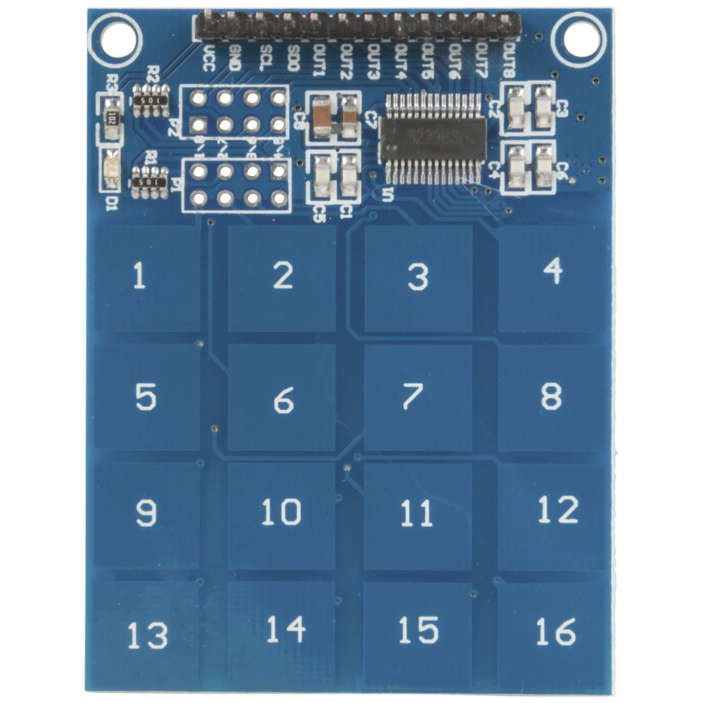 Duinotech Arduino Compatible 16 Key Touchpad Module