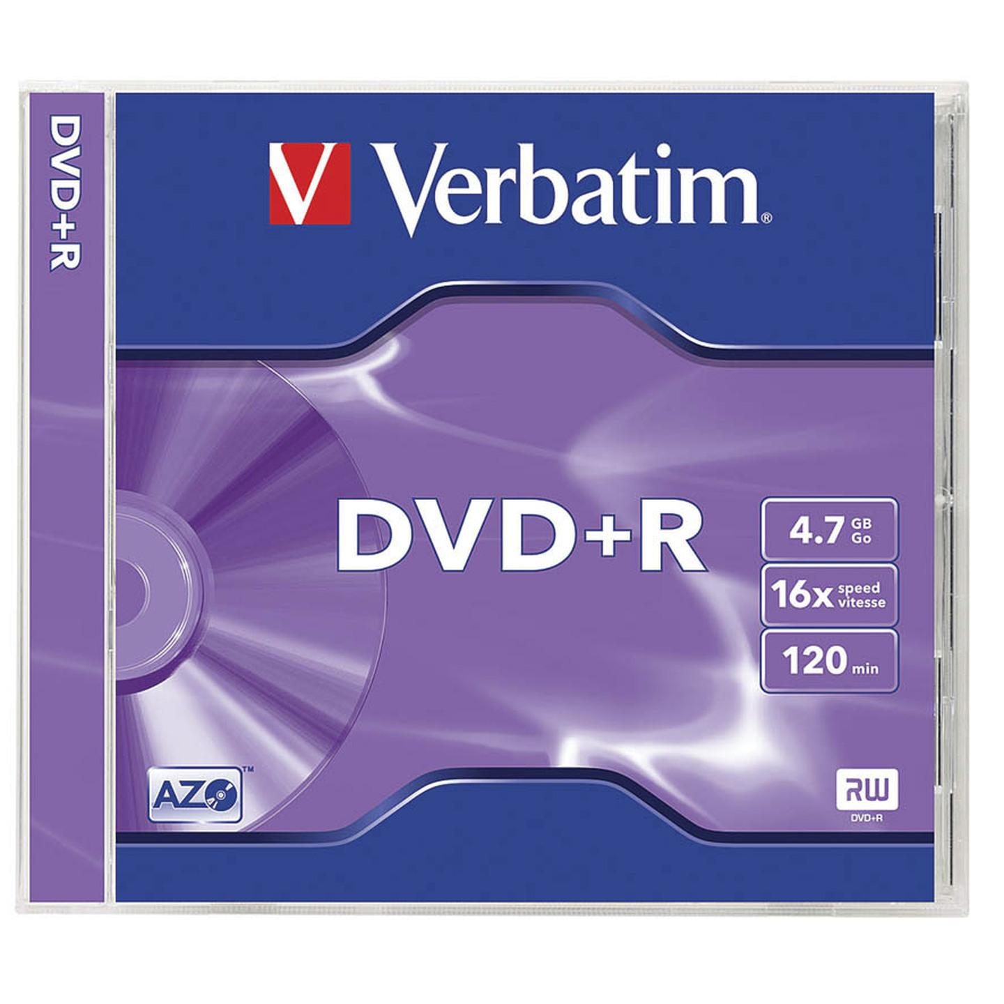 Verbatim DataLifePlus Azo DVDR 4.7 GB Jewel Case Singles 16x