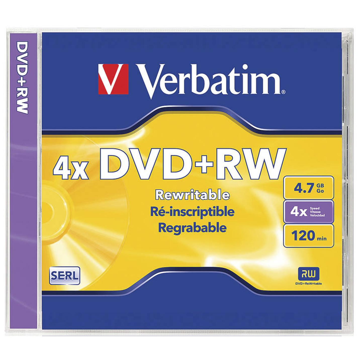 Verbatim DataLifePlus SERL DVDRW 4.7 GB Jewel Case Singles 4x