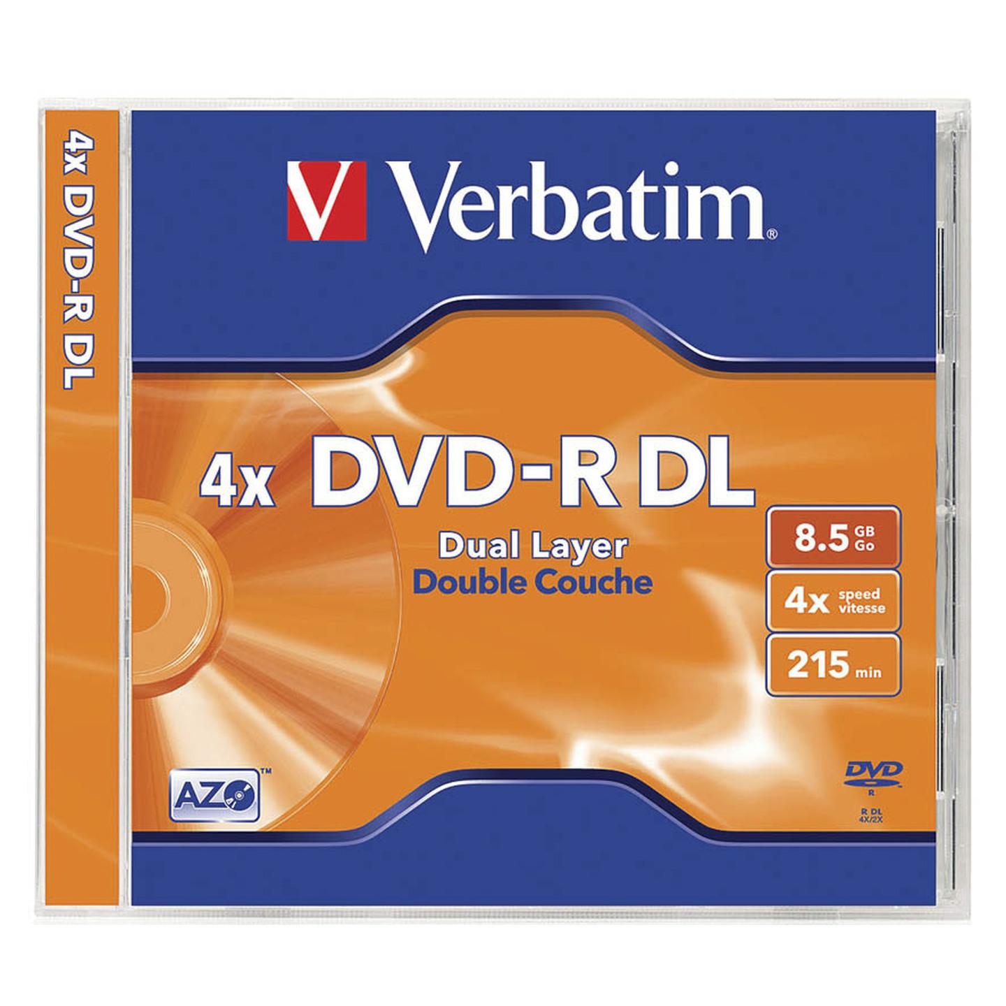 Verbatim DataLifePlus Azo DVD-R DL 8.5GB Jewel Case Singles 4x