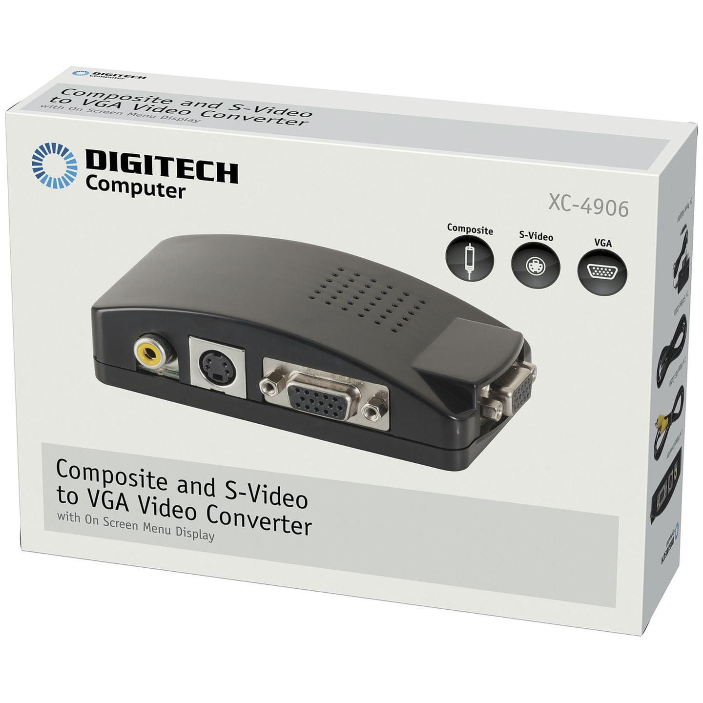 Composite Video RCA SVIDEO to VGA Converter