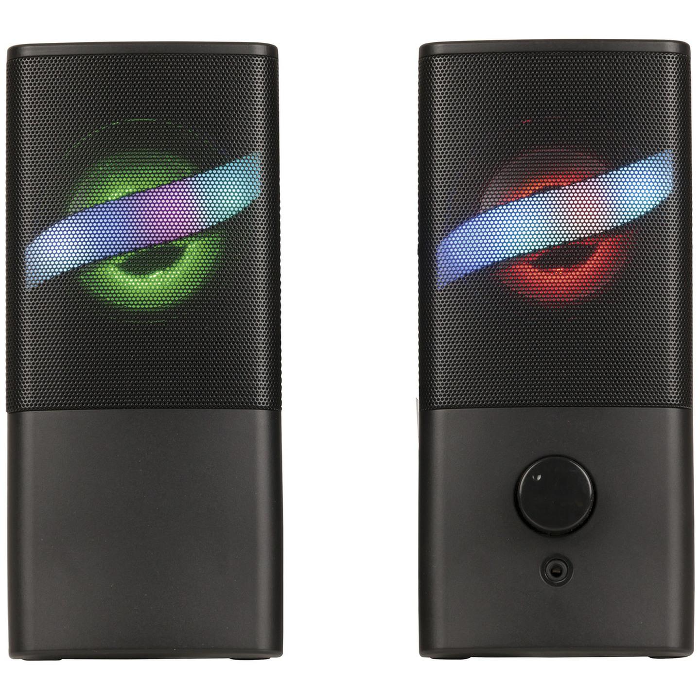 2CH Powered PC Stereo Speakers with RGB Lights