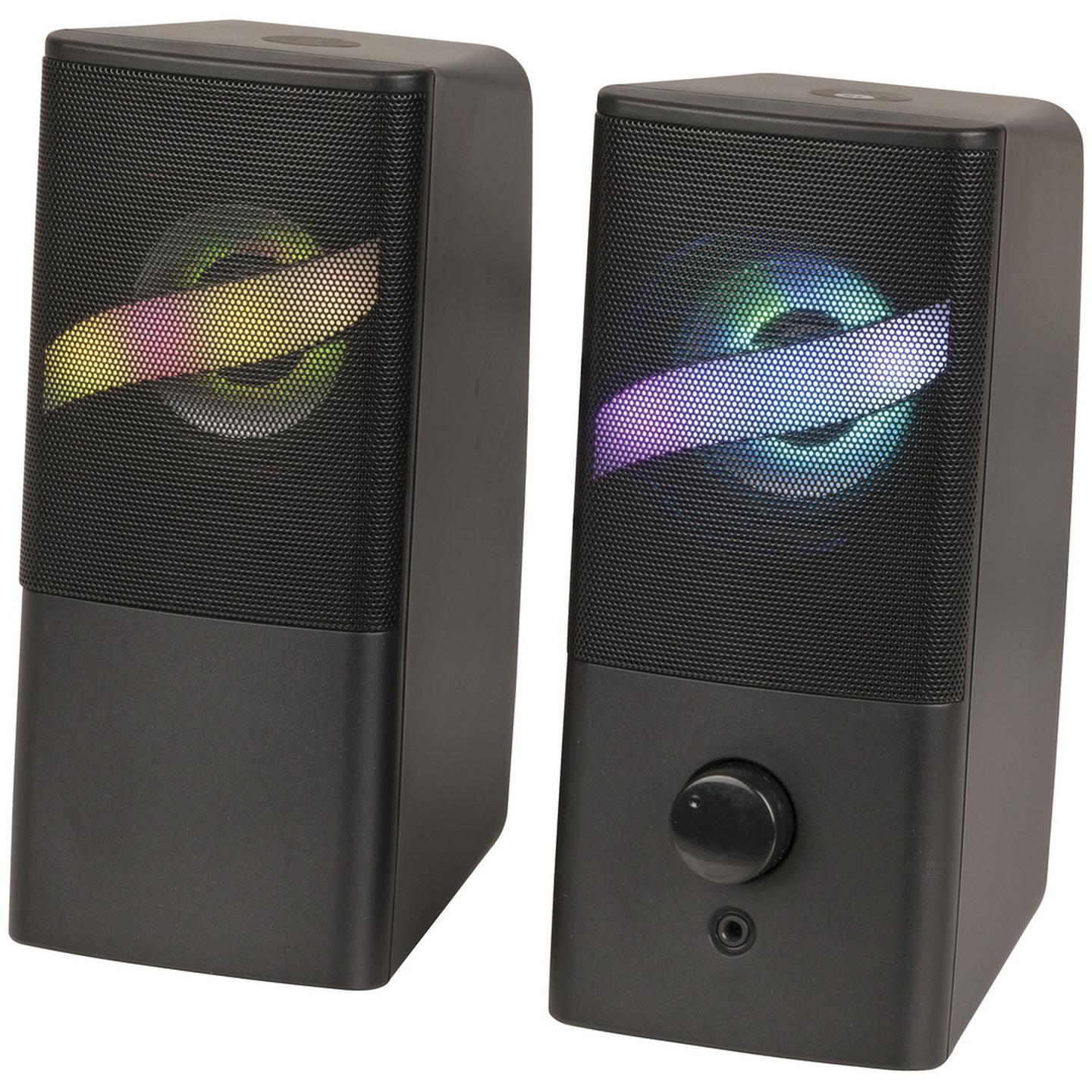 2CH Powered PC Stereo Speakers with RGB Lights