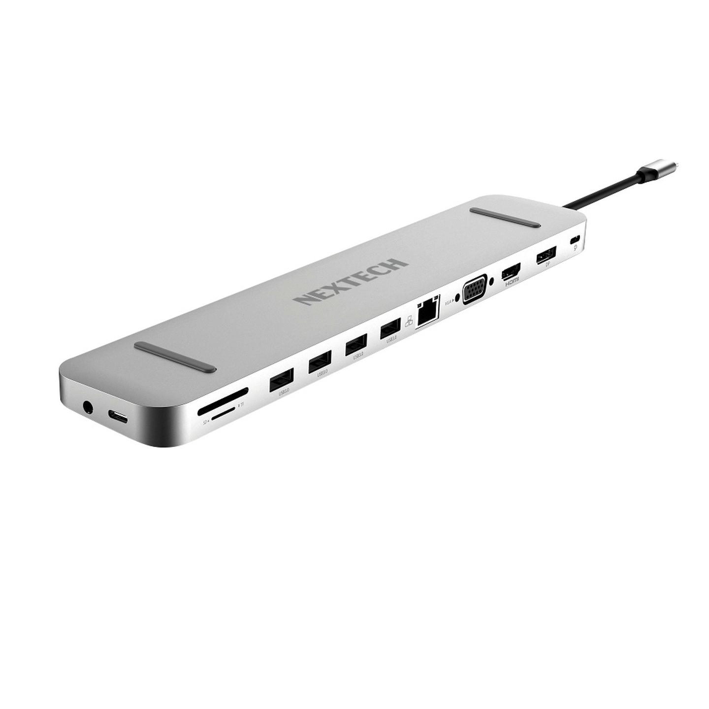 13 in 1 Multifunction USB Type-C Hub with HDMIDISPVGA Network USB Ports and USB Type-C with Power Delivery
