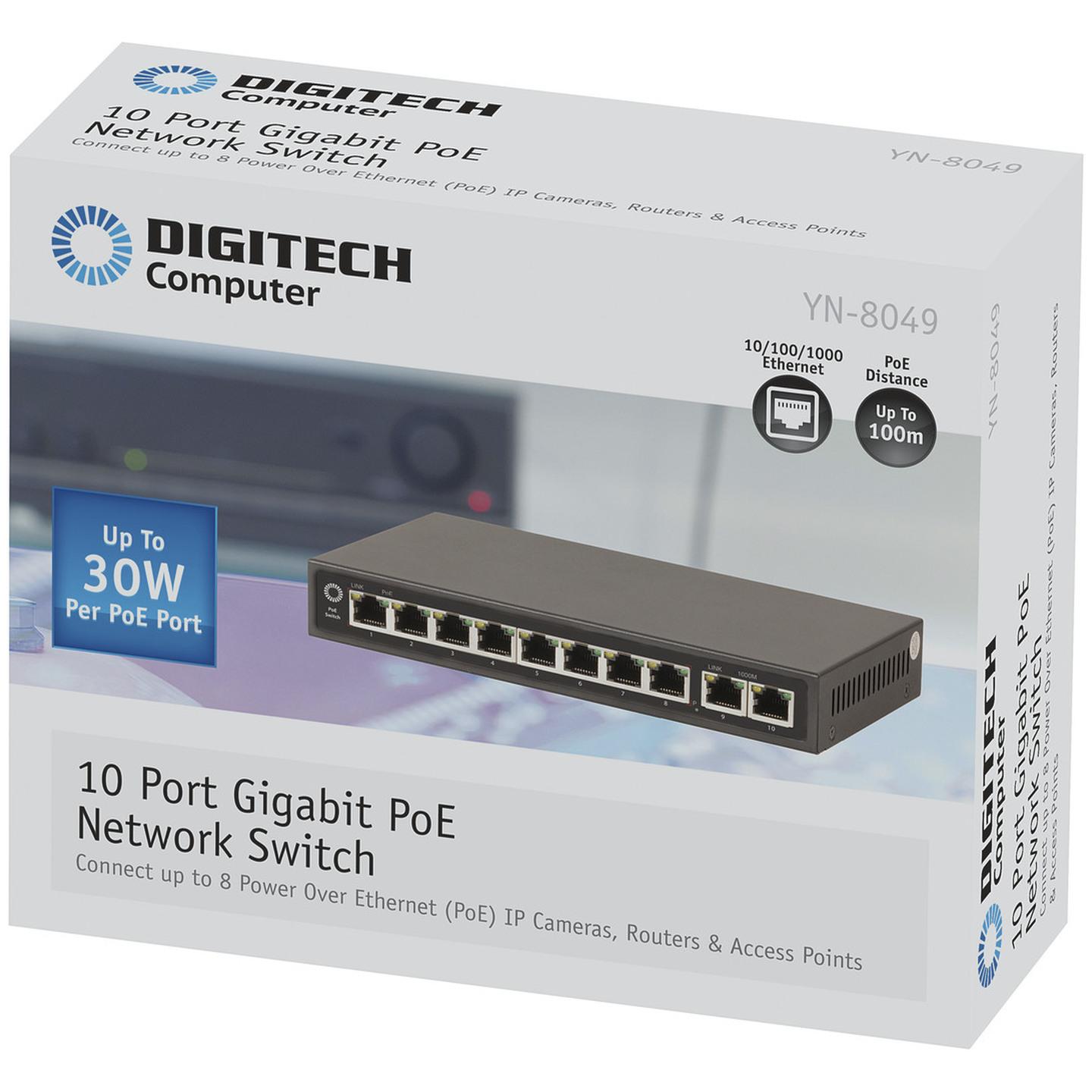 10 Port Gigabit PoE Network Switch
