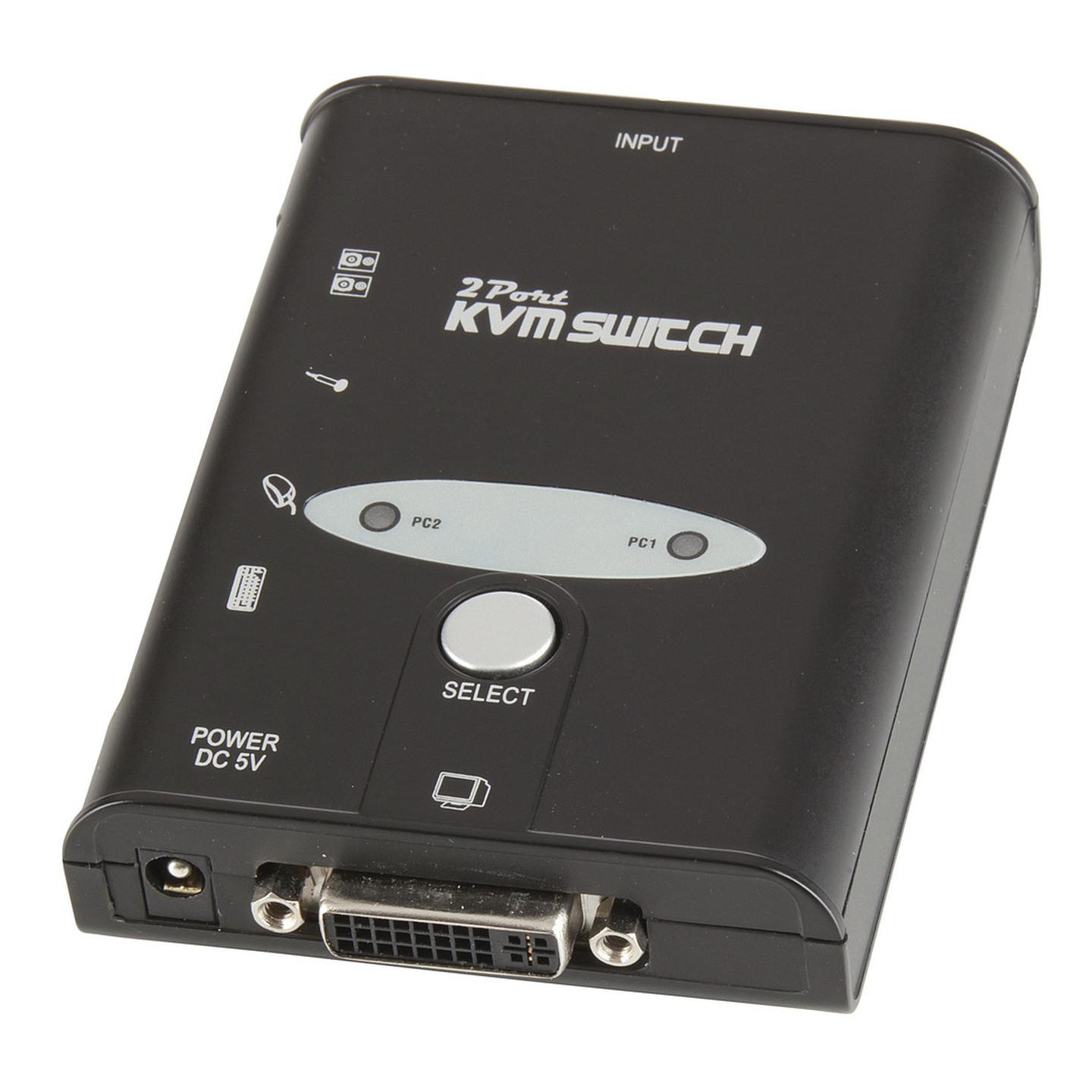 2 Port KVM Switch with HDMI/Mic/Audio Support