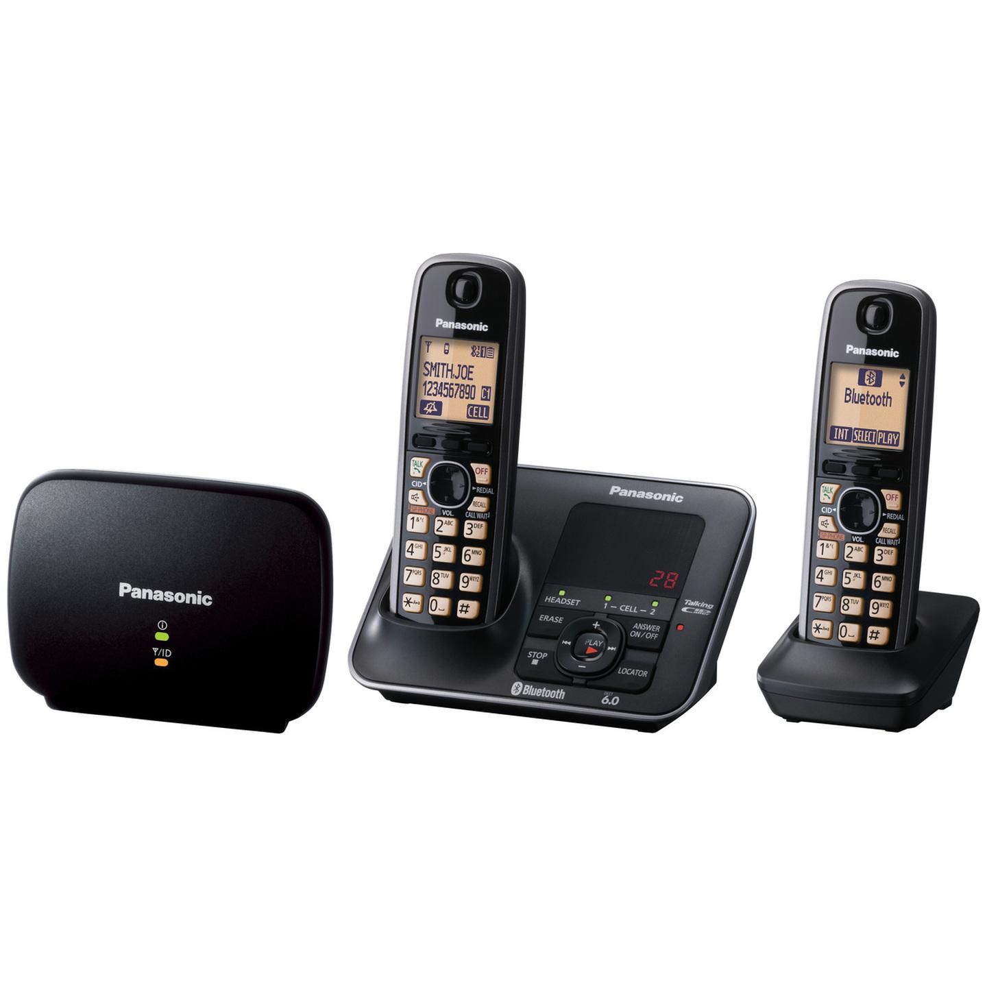 Panasonic Twin Handset Cordless Telephone with Mobile Link & Repeater