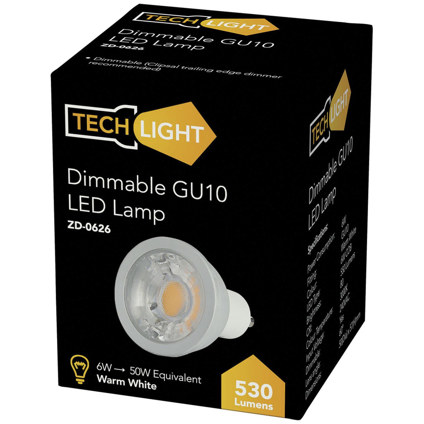 GU10 Mains 6W COB LED Downlight 60 Warm White